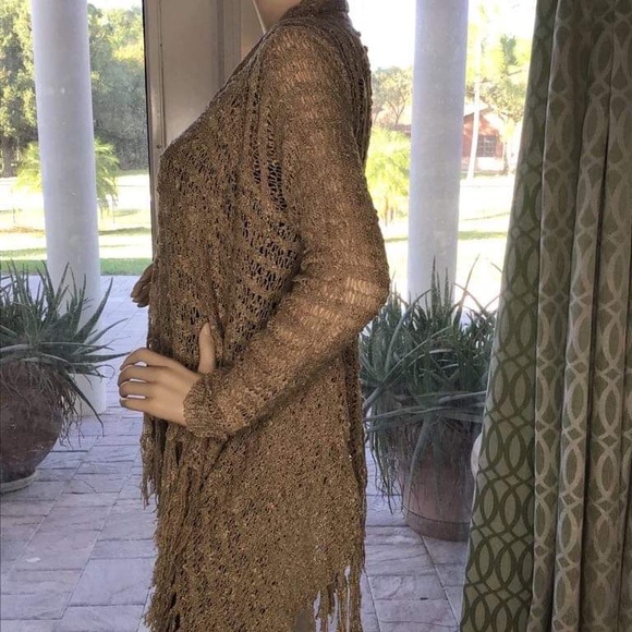 #12 Mocha fringe cardigan sweater - Picture 14 of 15